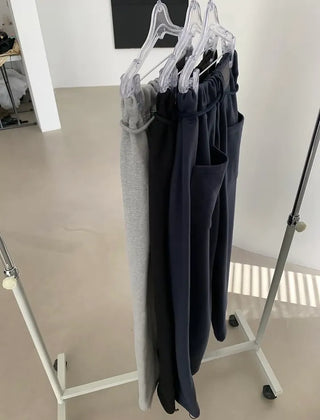 Long Wide Elastic Waist Pants  Comfortable Daily Fit