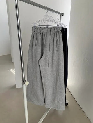 Long Wide Elastic Waist Pants  Comfortable Daily Fit