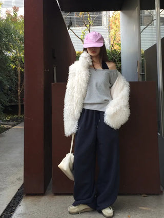 Long Wide Elastic Waist Pants  Comfortable Daily Fit