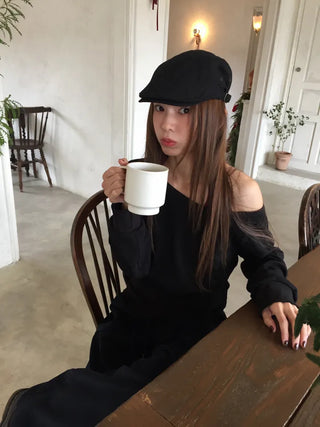 Effortless chic vibe  Off-shoulder layered top