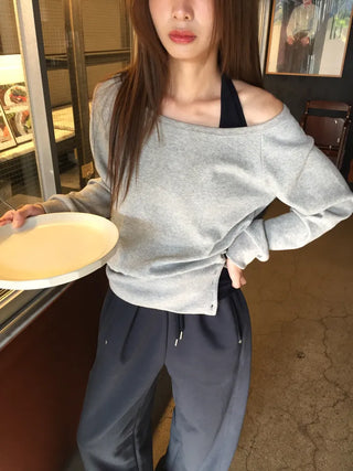 Effortless chic vibe  Off-shoulder layered top