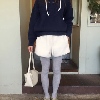 Cozy, fluffy sherpa shorts Winter daily effortless chic look