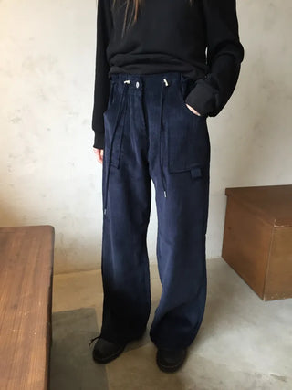Hip corduroy wide-leg pants Street style effortless chic daily look