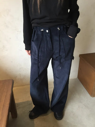 Hip corduroy wide-leg pants Street style effortless chic daily look