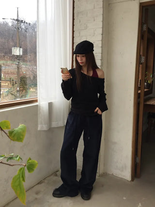 Hip corduroy wide-leg pants Street style effortless chic daily look