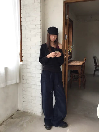 Hip corduroy wide-leg pants Street style effortless chic daily look