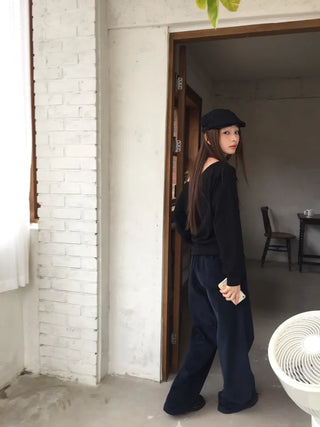 Hip corduroy wide-leg pants Street style effortless chic daily look