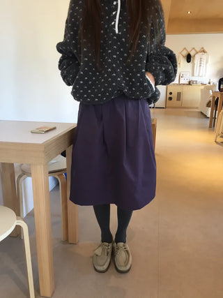 Vest A-line Elastic Flare Skirt  Black, Purple