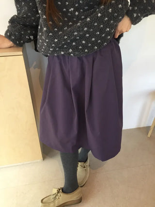 Vest A-line Elastic Flare Skirt  Black, Purple