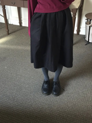 Vest A-line Elastic Flare Skirt  Black, Purple