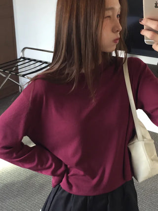 Accent Color WineGray Daily Crop Top
