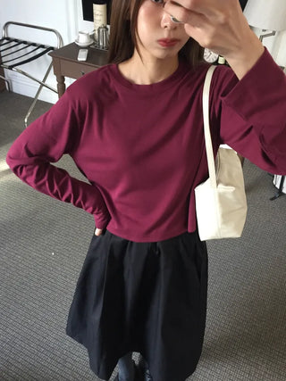 Accent Color WineGray Daily Crop Top