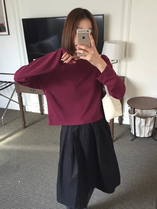 Accent Color WineGray Daily Crop Top