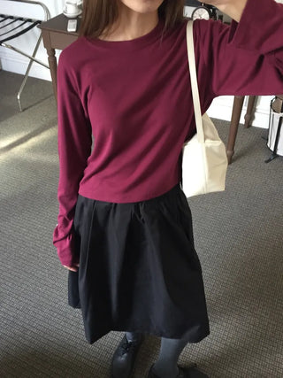 Accent Color WineGray Daily Crop Top