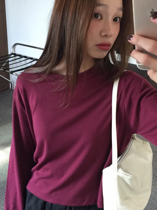 Accent Color WineGray Daily Crop Top