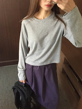 Accent Color WineGray Daily Crop Top