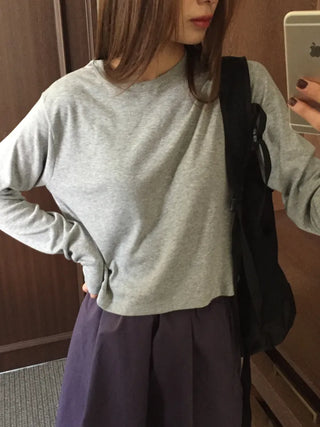 Accent Color WineGray Daily Crop Top