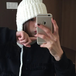 Cozy Knit Earflap Hat  – Winter Essential for a Casual Chic
