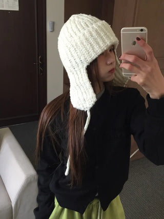Cozy Knit Earflap Hat  – Winter Essential for a Casual Chic