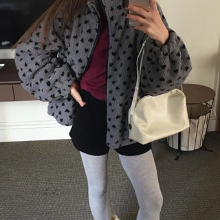 Cozy Heart Sherpa Zip-up