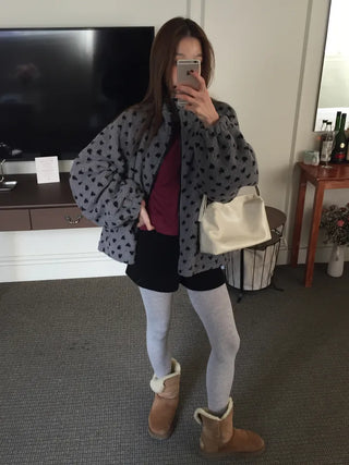Cozy Heart Sherpa Zip-up