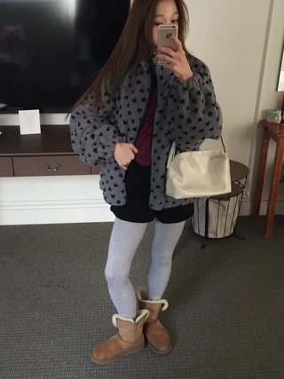 Cozy Heart Sherpa Zip-up