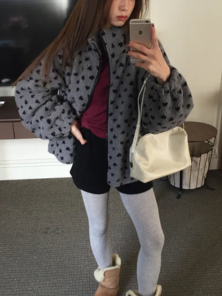 Cozy Heart Sherpa Zip-up