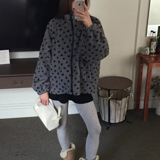 Cozy Heart Sherpa Zip-up