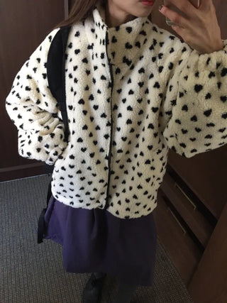Cozy Heart Sherpa Zip-up