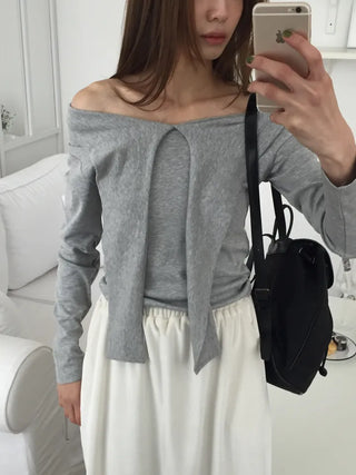 Sensual fit off-shoulder long sleeve