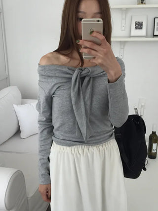 Sensual fit off-shoulder long sleeve