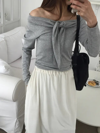 Sensual fit off-shoulder long sleeve