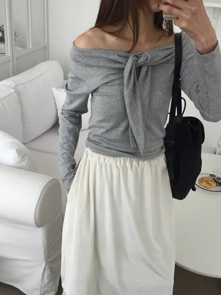Sensual fit off-shoulder long sleeve