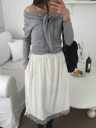 Sensual fit off-shoulder long sleeve