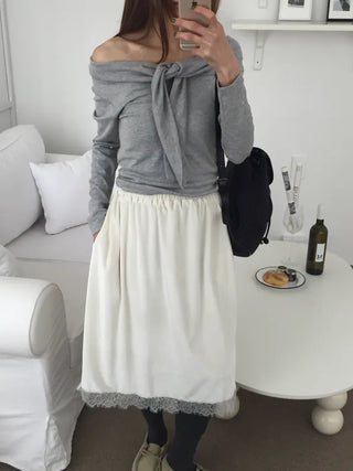 Sensual fit off-shoulder long sleeve
