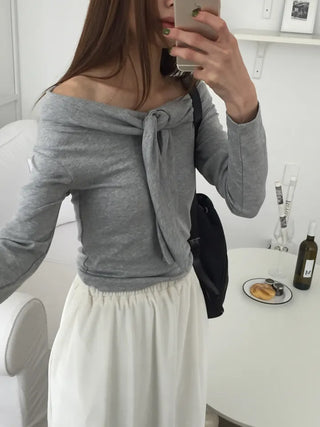 Sensual fit off-shoulder long sleeve