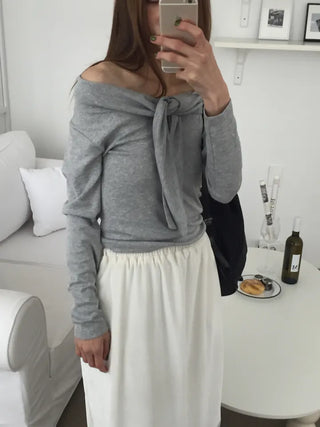 Sensual fit off-shoulder long sleeve