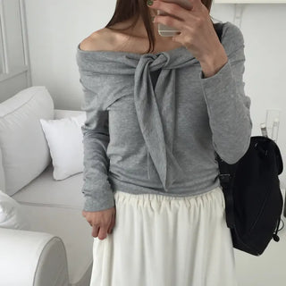 Sensual fit off-shoulder long sleeve
