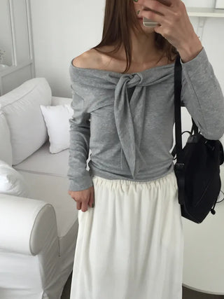 Sensual fit off-shoulder long sleeve