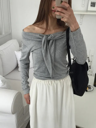 Sensual fit off-shoulder long sleeve