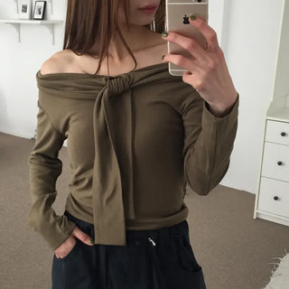 Sensual fit off-shoulder long sleeve