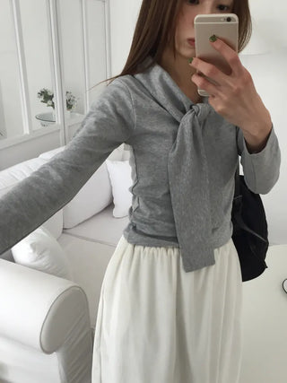 Sensual fit off-shoulder long sleeve