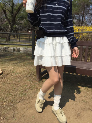 Floral Tiered Mini Skirt