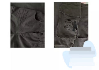cat embroidery overalls
