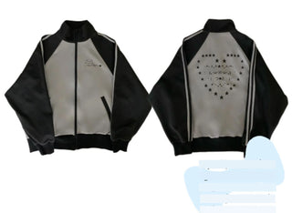 striped stand coat