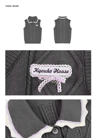knit collar vest