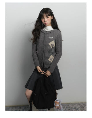 rhombus ruffled cardigan
