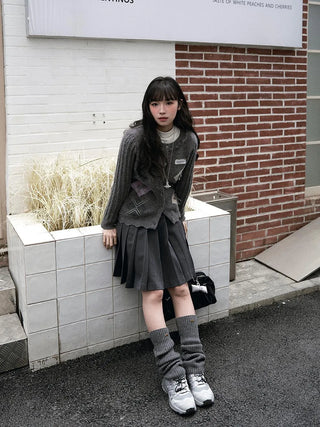 rhombus ruffled cardigan