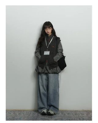 knit zipper vest