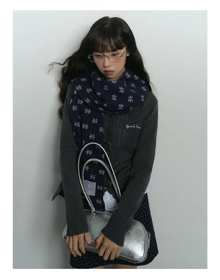 knit bow cardigan